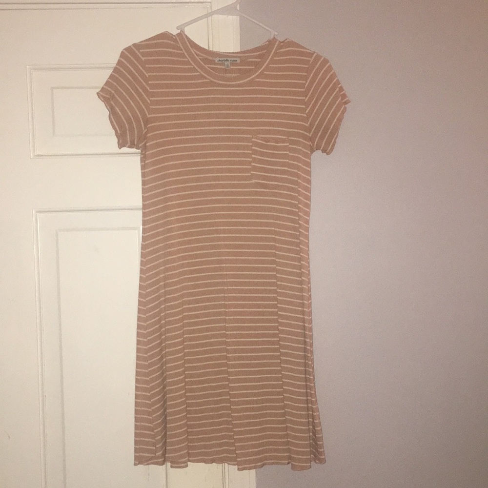 Charlotte Russe - tan striped dress